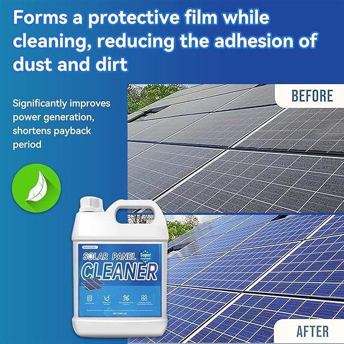 Solar Panel Cleaner Super Industrial Grade Concentrated Solar Panel Cleaning - Streak-Free & Fast Dry Remove Oils, Rust Stains, Dust, Droppings (3.8 KG)