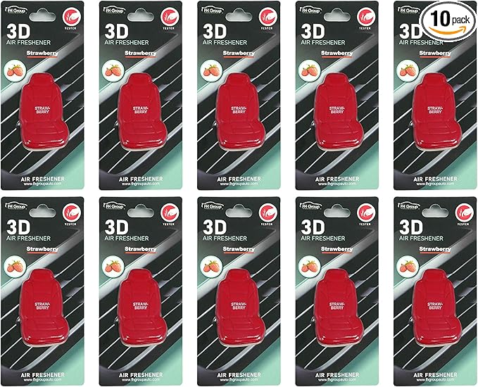 FH Group Air Freshener Vent Clips, Mini Car Seat Covers Design, (Strawberry Scent)