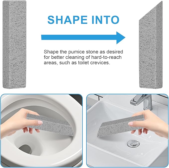 6 Packs Pumice Stone Toilet Bowl Cleaner, Pumice Stone for Cleaning, Powerfully Cleans Hard Water Rings, for Cleaning Toilets, Bathtubs, Grills, Swimming Pools, Sinks