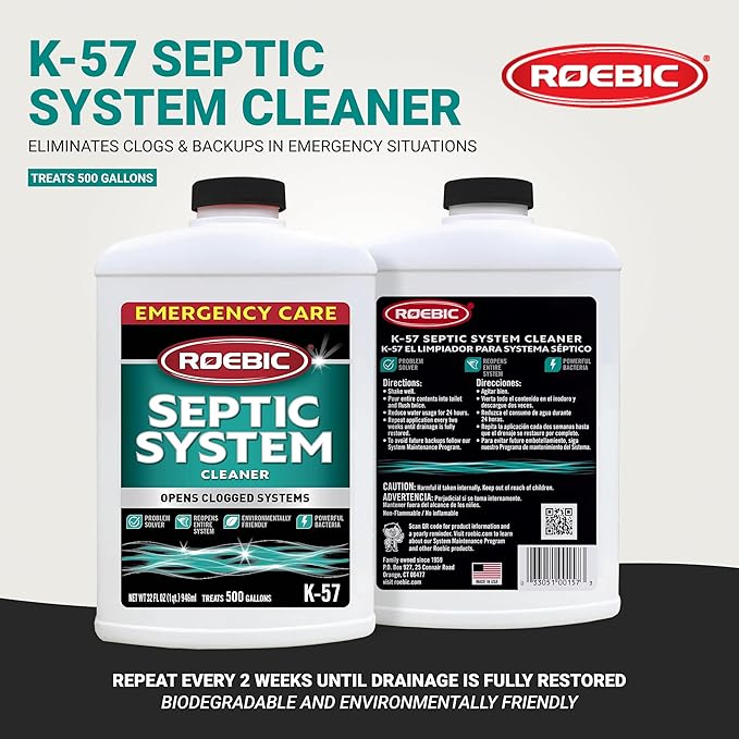 Roebic K-57-Q Septic System Cleaner: 32 Ounces, Cleans and Maintains Septic Systems for Optimal Performance