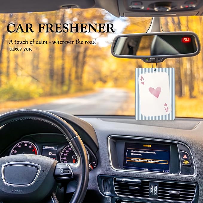 Blue Pink Cherry Air Freshener for Car,Girly Car Decor,Coquette Bow Ace Card Air Freshener Hanging 3 Pcs for Cars Closet Drawer Books Bathroom