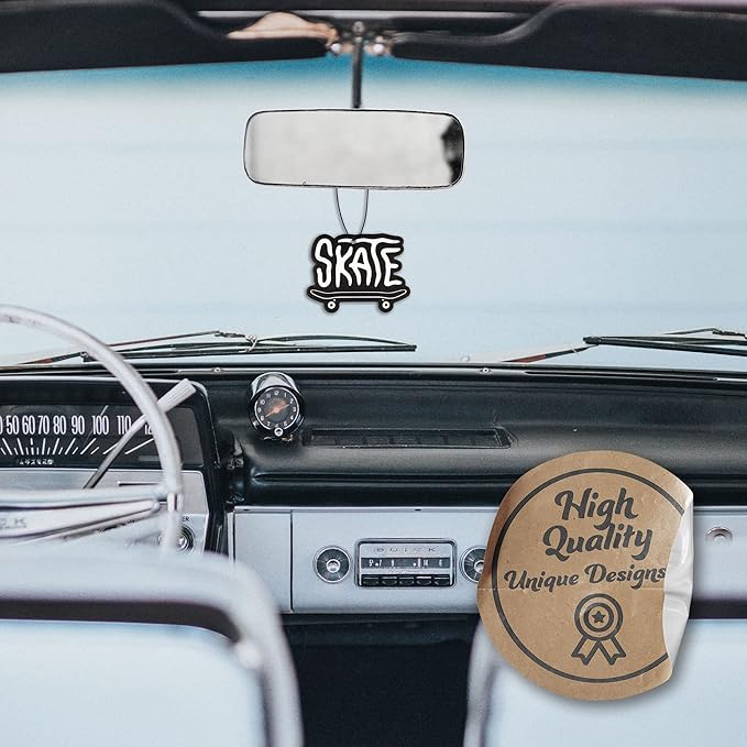 Fresh Fresheners Cute Funny and Aesthetic Car Air Fresheners 4-pack Scented With Premium Oils (Skate)