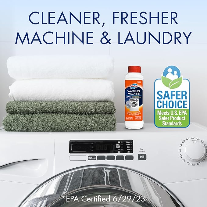 Glisten Washer Magic Washing Machine Cleaner and Deodorizer, 12 Fl. Oz. Bottle, 12fl
