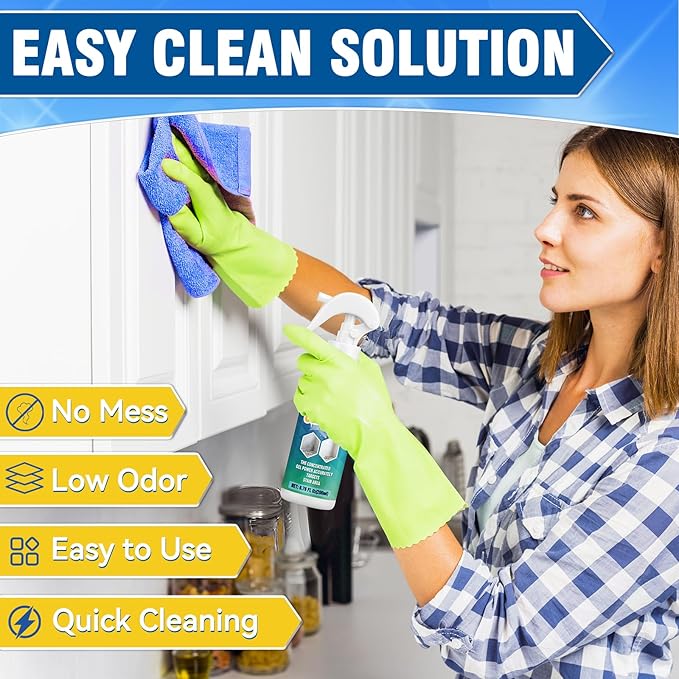 Powerful Mold Stain Cleaner, Multi-Surface Cleaning Spray for Walls, Tiles, Grout, Ceilings, Decks, Sinks, Brick and Washing Machines, Household Interior and Exterior Stain Remover