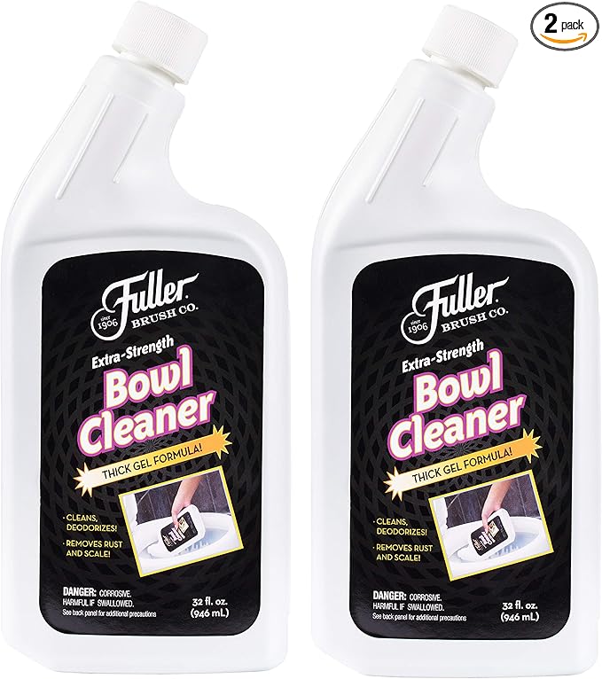 Fuller Brush Extra-Strength Toilet Bowl Cleaner Gel – Thick Clinging Formula Removes Rust, Stains & Scale, Bathroom Cleaner with Fresh Peppermint Scent (Pack of 2)