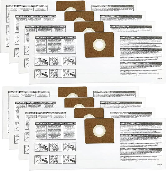 8 Pack 90668 Type B Filter Bags Compatible with Shop Vac 2-2.5 Gallon Wet/Dry Vacuum, All Around QAM70, Part# 90668/549712 9066833