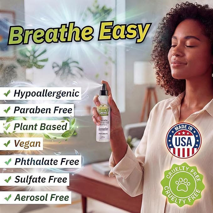 Plant Based Odor Eliminator: Neutralizing Spray - Refresh Stubborn Stinky Odors w/Botanical Extracts Area Deodorizer, Post Poop Spray & Car Interior Funk Freshener (4 fl oz, Lemongrass)