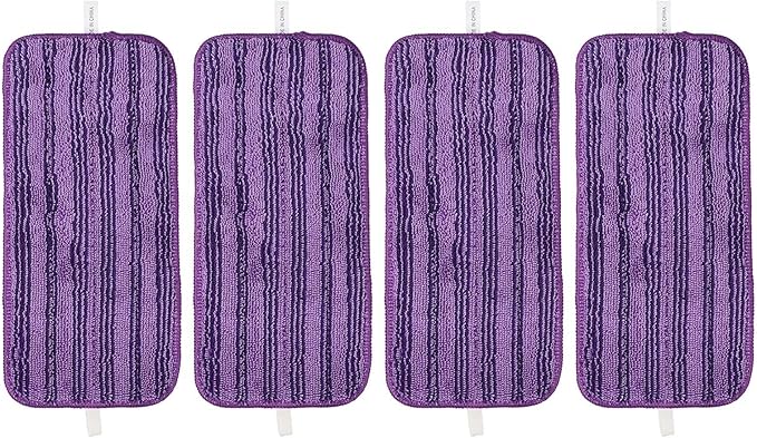 Rsable Microfiber Mop Pads Compatible with Hardwood and Floor Spray Mop, Washable Cleaning Refills for Hardwood, Tile and Stone Floors, 4/6 Pack Purple(4 PACK)