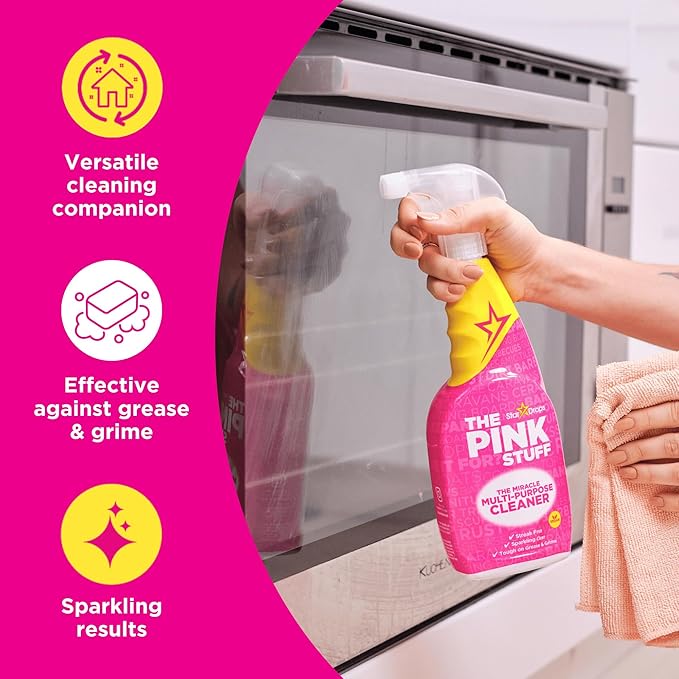 Stardrops The Pink Stuff Miracle Cleaning Bundle – Multi-Purpose Paste, Spray & Cream Cleaner (3-Pack) – Tough on Stains, Gentle on Surfaces
