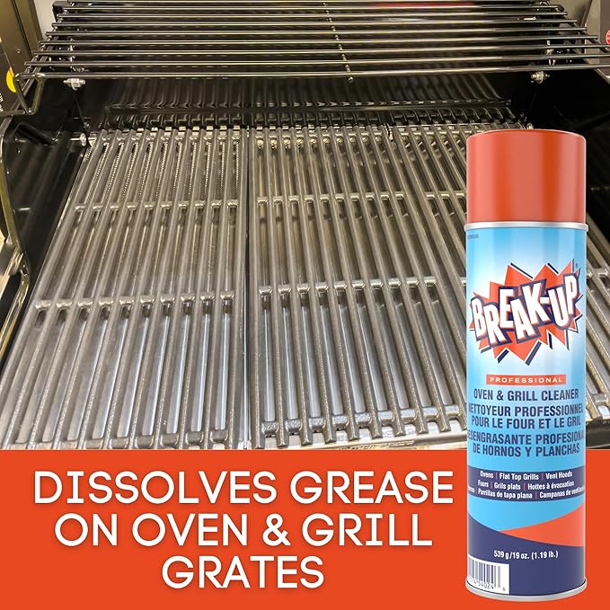 Diversey CBD991206 Break Up Professional Oven & Grill Cleaner, Heavy Duty Spray Removes Baked on Grease, Aerosol, 19-Ounce (Pack of 6)