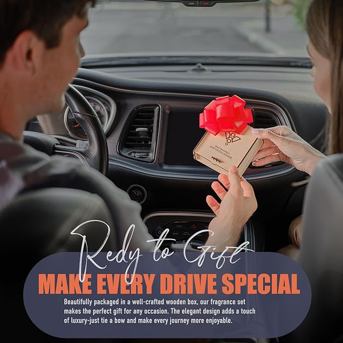 Handmade Wood Car Air Freshener — Father’s Hands Designed Refillable Essential Oil Diffuser — Long Lasting diAquatoria Fragrance Oil 10 ml — Car Accessories Gift Box