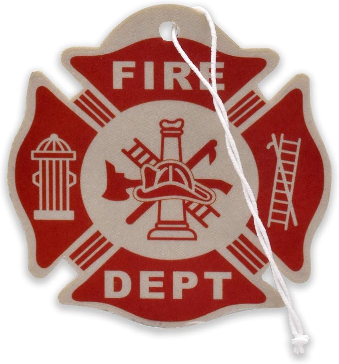 Elektroplate Fire Department Firefighter Red Automotive Air Fresheners for Vehicles | New Car Scent (12-Pack) | Made in the USA