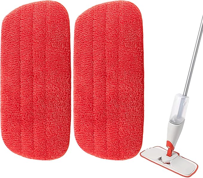 2 Pack Microfiber Reusable Mop Replacement Mop Refill Mop Pads Suitable for OXO Good Grips Spray Mop, Wet/Dry Mop Replacement Pads for Hard Floor Cleaning (Mop Not Included)