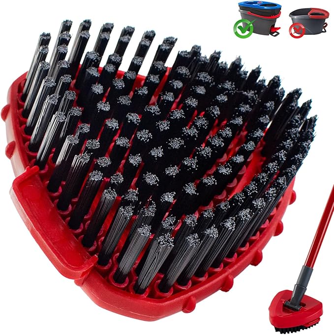 Scrubber Mop Head for Ocedar, Upgrade Scrub Brush for Ocedar, Spin Mop Scrub Brush Head for O Cedar RinseClean 2-Tank, More Bristles Scrub Brush Attachment for Bathroom