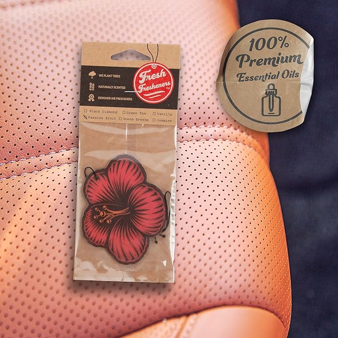 Fresh Fresheners Cute Funny and Aesthetic Car Air Fresheners 4-pack Scented With Premium Oils (Hibiscus Flower)