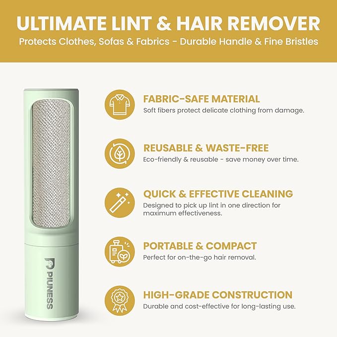 Pet Hair Remover Roller – Reusable Lint Roller for Cat & Dog Hair on Furniture, Couch, Carpet, Car & Bedding – Portable, Eco-Friendly