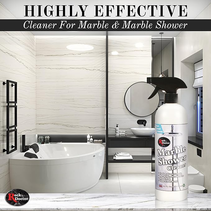 Rock Doctor Granite & Quartz Marble Shower Cleaner Spray, Shower & Tile Cleaner, Soap and Scum Remover, Works on Ceramic Tile, Hard Water Stain Remover, 24.oz Pack of 1