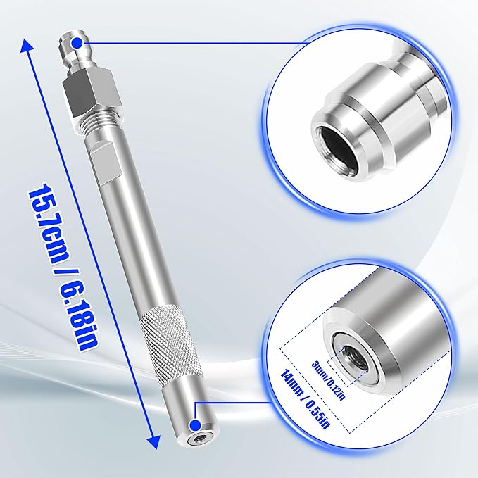 JOEJET Pressure Washer Long Range Chemical Nozzle, Shooter Tip Power Washer Compatible with Ladder Saver for 1000 to 6000 Psi Pressure Washing, 1/4’’ Quick Connect, 3.5-6 GPM