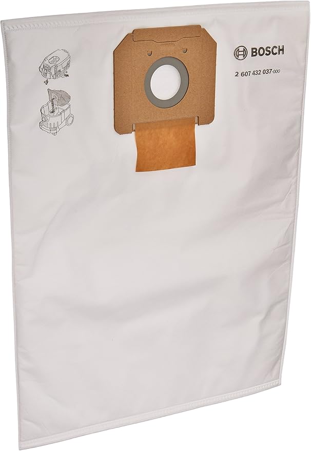 BOSCH VB090F 5-Pack Fleece Filter Bag for use with VAC090 Dust Extractor, 9-Gallon, White