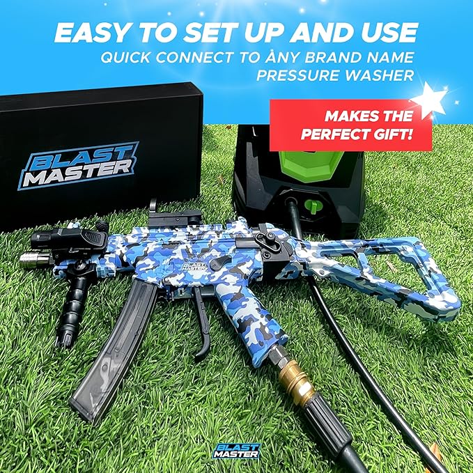 Pressure Washer Gun - Replacement for Pressure Washer Wand, Swivel Gun Compatible with Foam Cannon, 5 Pressure Nozzle Tips, 1/4” Quick Connector Coupler, Power Washer Accessories (Blue)