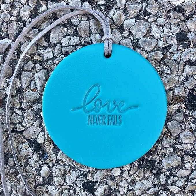 Air Flair | Leather Car Air Freshener | Love Never Fails (Turquoise, 4) Butt Naked Scent)
