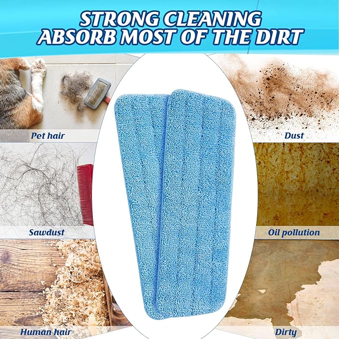 Microfiber Mop Pad, Spray Mop Replacement Heads for Wet Dry Mops, Machine Washable Reusable Household Replacement Pads for Hardwood and Hard Surface Floor Cleaning and Scrubbing (70 Pcs)