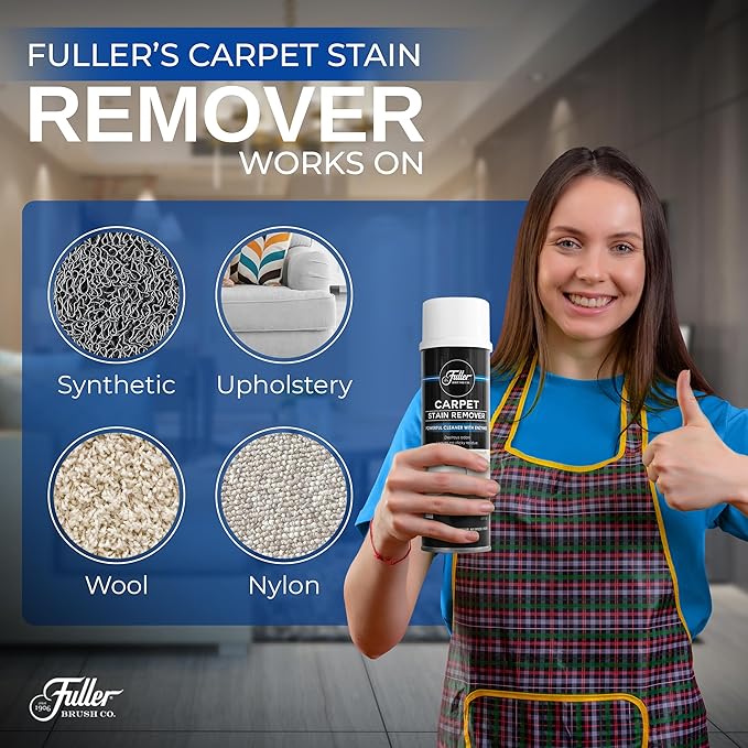 Fuller Brush Carpet Stain Remover – 18 oz Enzyme Foam Spot Cleaner for Carpets, Rugs & Upholstery – Removes Pet Stains, Coffee, Wine, Grease – Odor Eliminating (Pack of 1)