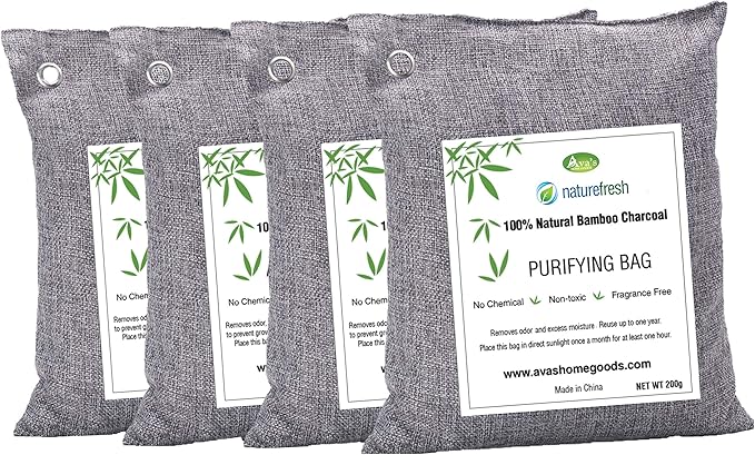 Nature Fresh Air Purifier Bags | Charcoal Bags Odor Absorber (4-Pack)