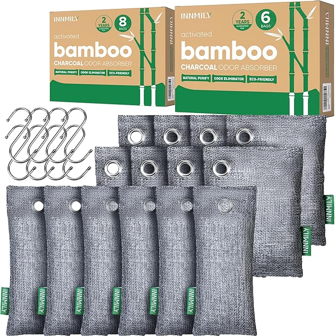 14 Packs Activated Charcoal Odor Absorber for Shoes and Home