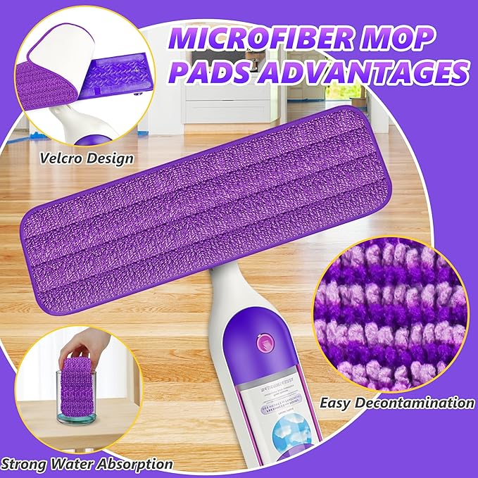 Dust Mop Wet Mop with 9 Washable Pads for Hardwood Floors