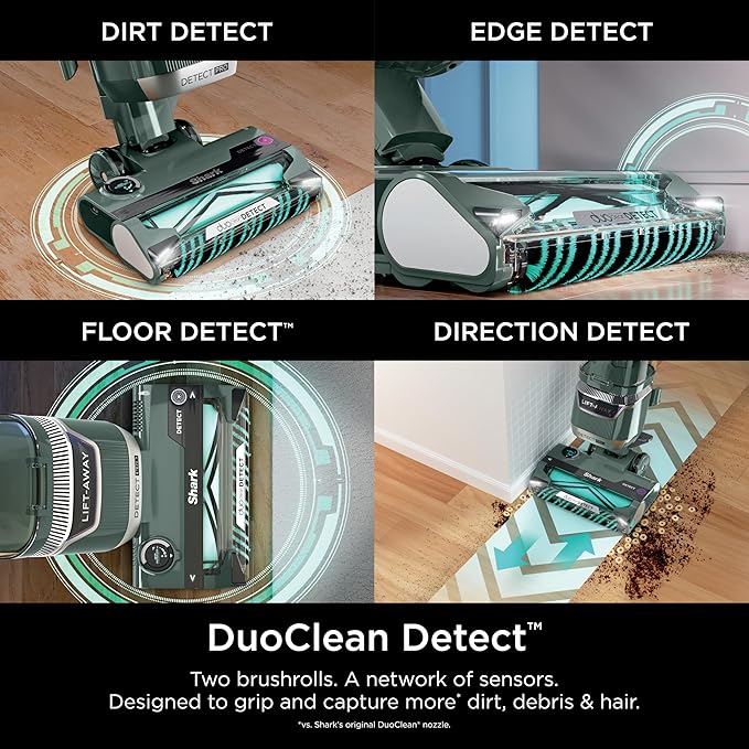 Shark Detect Pro Lift-Away ADV Bagless Upright Vacuum with DuoClean Detect, HEPA Filter, Anti-Allergen, Powerful Suction, and Odor Neutralizer Technology, Evergreen, LA802