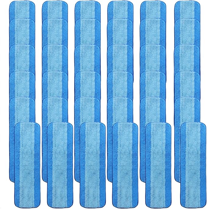 36 Pack Microfiber Cleaning Pads, Reusable Microfiber Mop Pads for 18 Inch Mop, Hardwood Floor Replacement Cleaning Mop Pads, Machine Washes