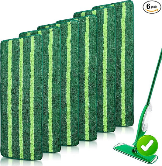 6 Pack Spray Mop Refills for Libman Freedom Spray Mop, Reusable Microfiber Mop Pad Replacement Head Without Handle