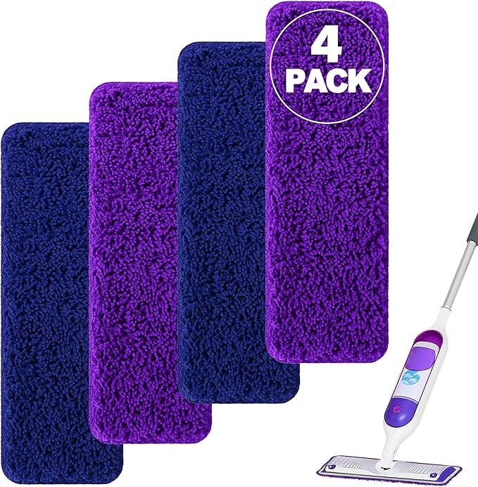 Microfiber Mop Pads Compatible with Swiffer PowerMop,Spray Mop Replacement Pad for Swiffer Power Mop Refill Pads,4 Pack Reusable Mop Pads Washable Mop Refills for Floor Cleaning