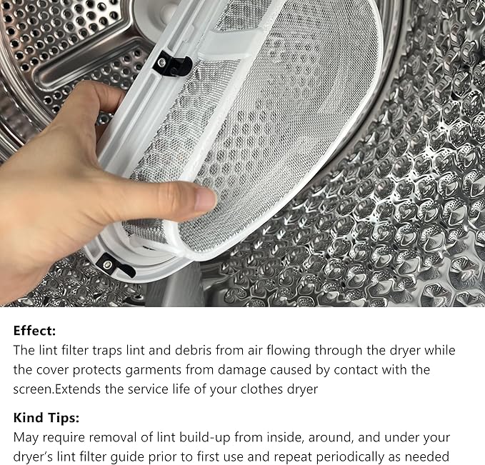 W10828351 Upgraded Clothes Dryer Lint Filter And Cover Dryer Lint Screen With Case Cover Compatible With Whirlpool Kenmore Dryer/Washer,Replaces 8531964 8531967 AP5985829