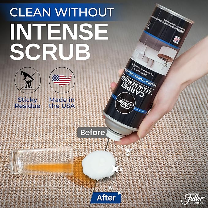 Fuller Brush Carpet Stain Remover – 18 oz Enzyme Foam Spot Cleaner for Carpets, Rugs & Upholstery – Removes Pet Stains, Coffee, Wine, Grease – Odor Eliminating (Pack of 1)