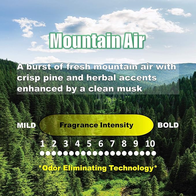 Car Vent Clips Air Freshener Stealth Stix Car Vent Clips that Slip on Vent Blade, 4-Pack/16-Stix (Mountain Air)