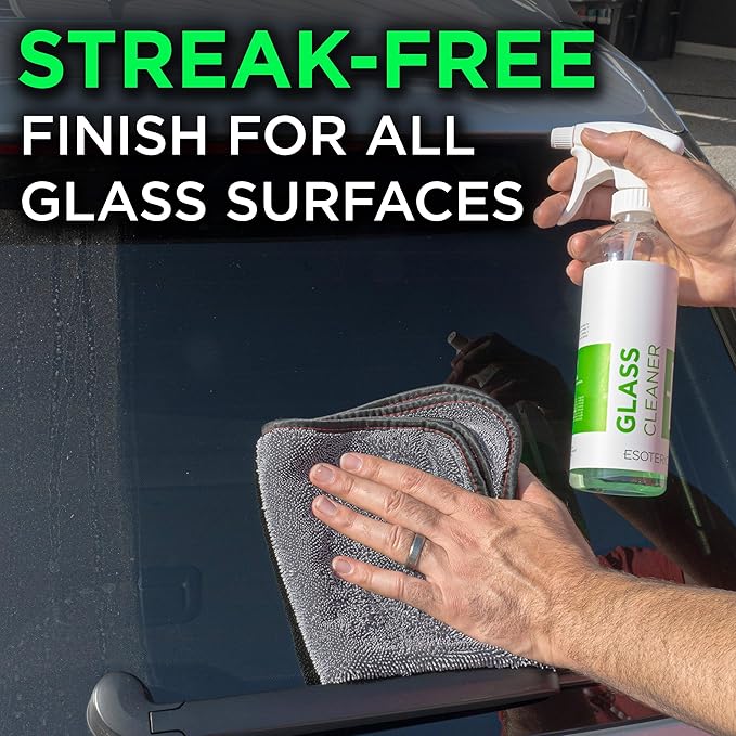 ESOTERIC Glass Cleaner for Cars – Streak Free Automotive Glass Cleaner Spray, Safe on Tinted Windows, Professional Car Window Cleaner for Interior and Exterior Auto Glass