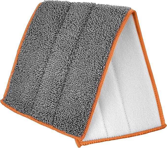 Superio Microfiber Mop Pads, Refill for Miracle Mop, Replacement Head With Velcro, 16 Inch Refill for Flat, Spray Mop Set - Grey