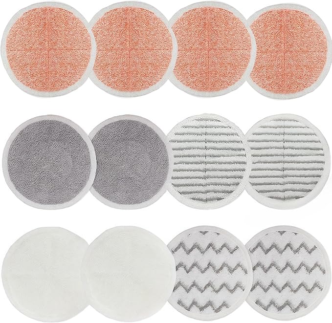Spinwave Mop Replacement Pads for Bissell Spinwave 20399 23157 23159 2039A 2124A 20393 2039T 2039W 20391 20395 2307 2315A Hard Floor Mop Refill Heavy Scrub Pad- Part #1611297 & 1611298 (4+2+2+2+2)