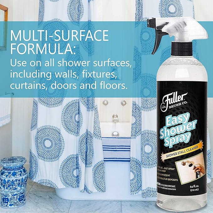 Fuller Brush Easy Shower Spray - No Scrub Shower Cleaner - Multi Surface Formula Keeps Surfaces Clean From Dirt, Soap Scum and Hard Water Stain Build Up Perfect for Shower Floors Walls (Pack of 1)