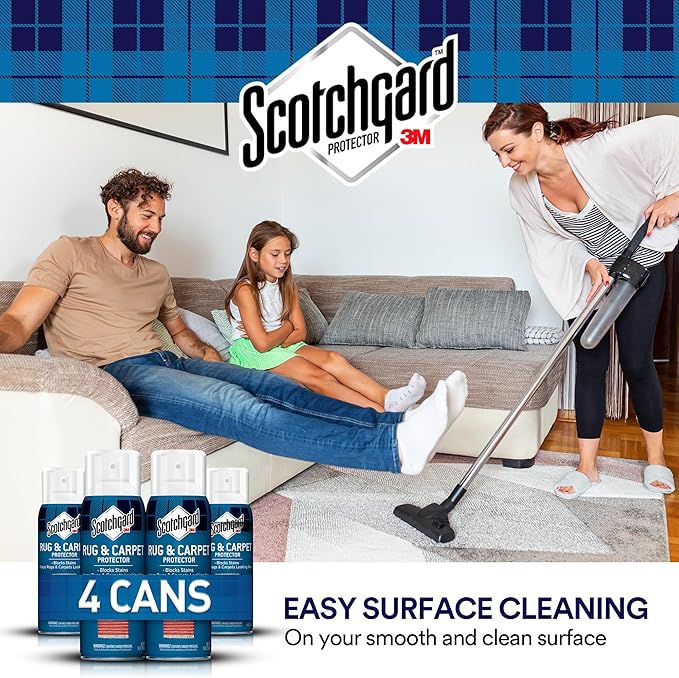 Scotchgard Rug & Carpet Protector Spray, 14 oz (Pack of 4) – Blocks Stains & Resists Soiling, Fabric Stain Protector for Carpets & Rugs, Easy Cleanup, Ideal for High-Traffic Areas