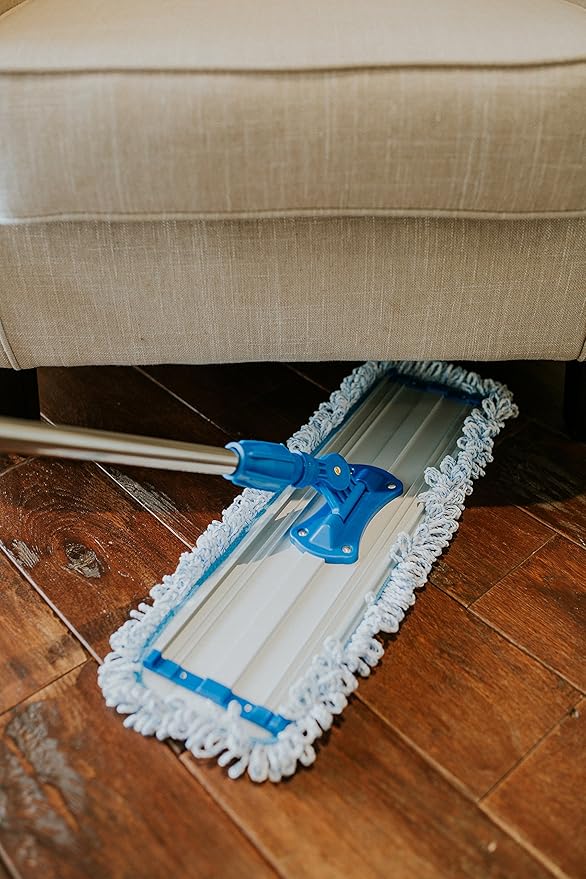 Zflow 18" Professional Microfiber Mop - Commercial Stainless Steel Handle with Microfiber Dust Pad + 3 Wet Pads