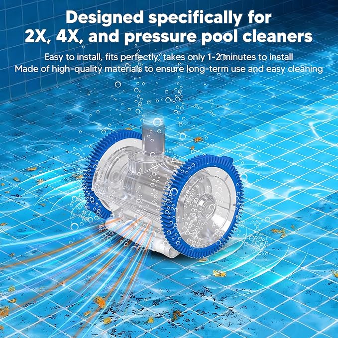 Funmit 896584000-143 Blue Front Tire Kit with Super Hump Replacement for Haywood Poolvergnuegen Select Pool Cleaners and Perfectly Compatible with Hayward Phoenix Cleaners (2 Pack)