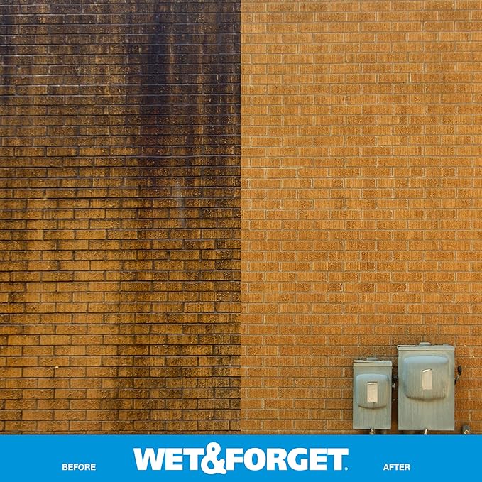 Wet & Forget Moss, Mold, Mildew, & Algae Stain Remover Multi-Surface Outdoor Cleaner Concentrate, Original, 128 Fluid Ounces
