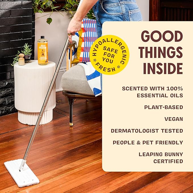 Aunt Fannie's Ultra Concentrated Hardwood Floor Cleaner, Vinegar-Free Plant Based Hardwood Floor Cleaner for Mopping, Bright Lemon Scent, 32 oz. (Pack of 1)