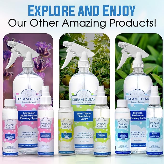 Dream Clean Lavender Multi-Purpose Cleaning Spray - Biodegradable and Cruelty-Free Formula for Countertops, Appliances, Outdoor Furniture & More, Lavender Essential Oils, 32oz