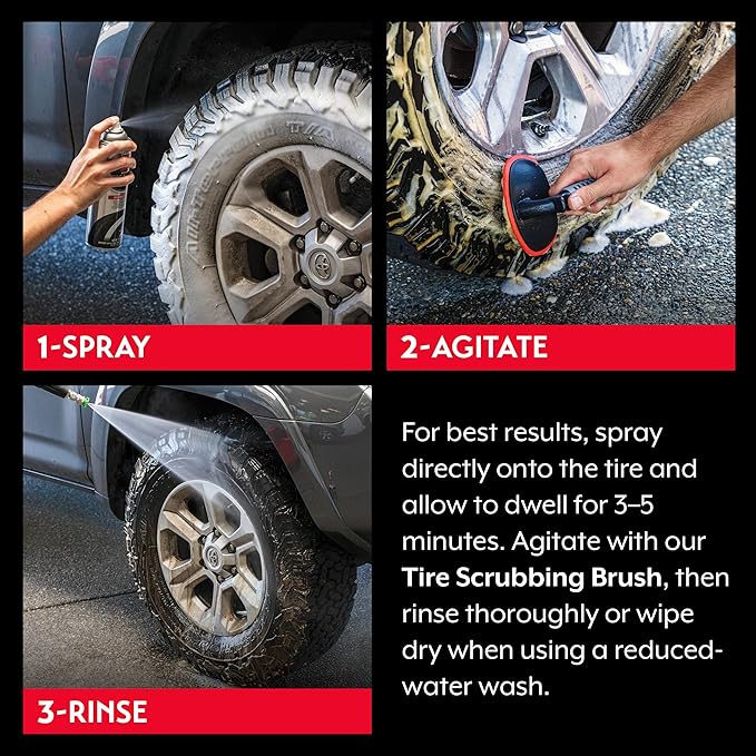Griot's Garage Foaming Tire Cleaner, Removes Silicone Residue and Grime on Car, Truck, Motorcycle, and RV Tires, Safe for Whitewall Tires, 10952, 19oz