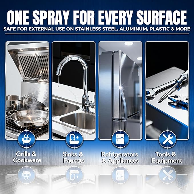 Sheila Shine 3oz Stainless Steel Cleaner and Polish - Cleans, Polishes & Protects Kitchen Appliances, Refrigerators, Sinks, Ovens & Grills - Residue, Streak Free Shine - Stainless Steel Cleaner Spray