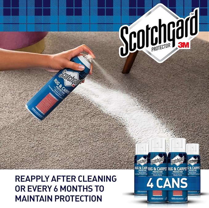 Scotchgard Rug & Carpet Protector Spray, 14 oz (Pack of 4) – Blocks Stains & Resists Soiling, Fabric Stain Protector for Carpets & Rugs, Easy Cleanup, Ideal for High-Traffic Areas